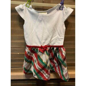 Bluberi Gold Dress Winter Christmas Plaid Party Boho Size 6-9 Months Baby Girls